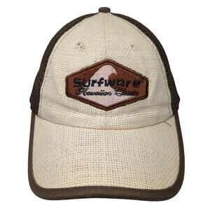 Surfware Hawaiian Classics snapback Trucker Hat Brown On Adjustable Mesh Back